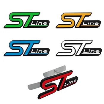3D Металлический Логотип ST Line Значок Эмблема Передней Решетки Багажника Автомобиля Для Ford ST Focus MK4 MK3 PUMA Fiesta Kuga ST Line Стикеры Аксессуары