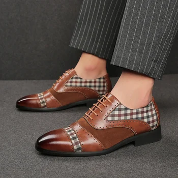 Брендовая мужская обувь, высококачественные оксфорды, кожаная обувь в британском стиле, модельные туфли, деловая официальная обувь, мужские туфли-дерби на плоской подошве для вечеринок