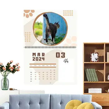 Календарь с кошачьим мячом, Календарь с забавными кошками, Ежемесячный Настенный календарь с кошками, календарь с милыми кошачьими задницами для дома, офиса и школы