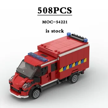 Инструменты и оборудование для пожарной машины MOC-54221 Пожарная машина Строительные блоки Игрушечная модель 508ШТ Подарок 