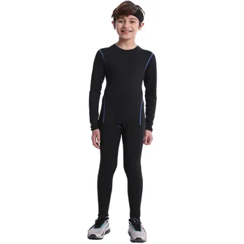 Компрессионный базовый слой для спорта для мальчиков, комплект из 2 предметов, быстросохнущее термобелье, спортивный костюм для бега
