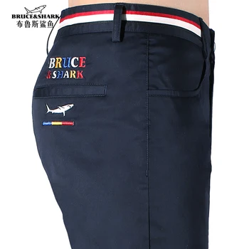 2023 Повседневные Брюки Мужские Bruce & Shark Новая Летняя мужская одежда Модные Свободные мужские брюки с прямыми штанинами Из хлопка большого размера