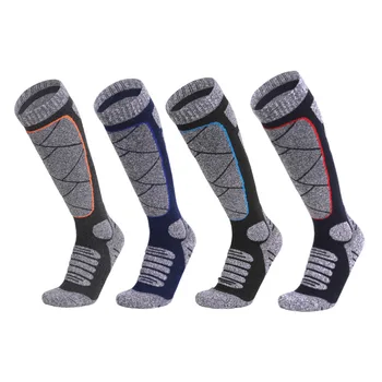 Зимние мужские лыжные спортивные носки, утолщенные удобные носки для альпинизма, длинные носки-тюбики с полотенцем, теплые высокие носки-тюбики