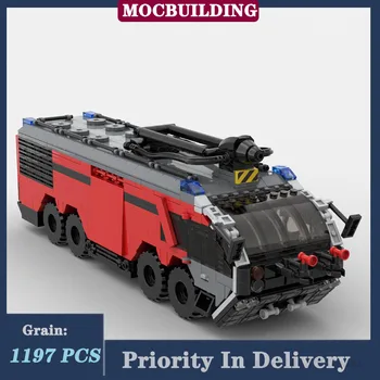 Пожарная машина MOC City Truck Airport Модель строительного блока для сборки транспортного средства Коллекционная серия игрушек и подарков