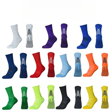 Новые противоскользящие футбольные носки, Дышащие утолщенные Мужские спортивные футбольные носки, Высококачественные Мягкие велосипедные Женские Мужские носки