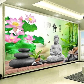 Изготовленная на заказ фреска 3d Джингья, свежий камень, галька Будды, красота, досуг и развлечения, фоновое украшение стен в гостиной Обои