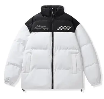 негабаритные зимние куртки для мужчин, пуховик, черные, белые пальто с хлопчатобумажной подкладкой на молнии, жилеты jaqueta, мужская одежда