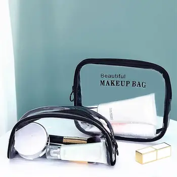 Прозрачная сумка для хранения косметики, портативная водонепроницаемая косметичка на молнии, сумки для макияжа из ПВХ, дорожные сумки для макияжа