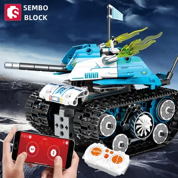 SEMBO BLOC дистанционное управление гоночный Фарфор деформационная кирпичная модель Робот для сборки своими руками детские игрушки подарок мальчику на день рождения социальные игры