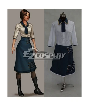 Bioshock Infinite Elizabeth, бело-голубое платье, топ, юбка, полный комплект одежды для карнавала на Хэллоуин