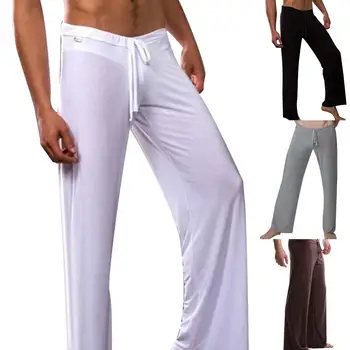 20231 Мужские штаны для йоги, весна-лето, спортивные штаны из ледяного шелка, повседневные брюки для йоги, фитнеса, мужские однотонные брюки на завязках