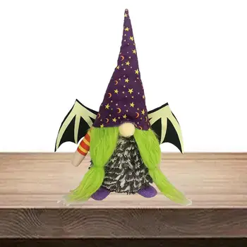 Плюшевая кукла-гном на Хэллоуин, шведский эльф ручной работы, Tomte со светящимися крыльями летучей мыши, мягкая плюшевая игрушка, светящаяся в темноте, подарки для детей и