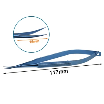 1шт 117 мм офтальмологические ножницы для конъюнктивы С тупыми наконечниками Офтальмологические ножницы Офтальмологический инструмент из титанового сплава