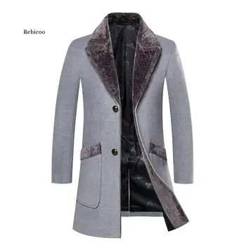 Новое поступление, Зимний Высококачественный повседневный тренч, Мужское пальто, куртка/Деловое шерстяное толстое теплое Мужское шерстяное пальто, Большой размер S-5Xl