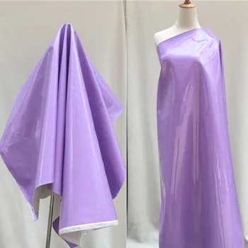 Высококачественная фиолетовая яркая зеркальная кожа, вязаный трикотаж с высокой эластичностью, искусственная кожа, шитье своими руками, дизайн сценических костюмов /боди-одежда
