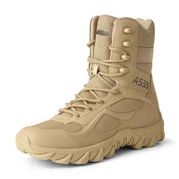 Военные ботинки с высоким берцем для мужчин, Боевые тактические ботинки в джунглях для пеших прогулок, Рабочие ботинки в пустыне для улицы