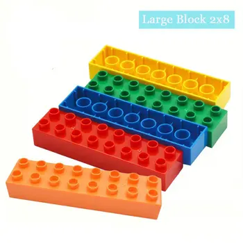 2x8 точек 5 шт./лот Большой Кирпич DIY Классические Образовательные Строительные Блоки, Совместимые с Lego Duplo Bricks Пластиковые Игрушки для детей