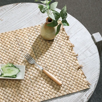 Салфетки ручной работы для обеденного стола, натуральная трава, плетеные коврики Подставка для чайного кофейного кухонного стола Преимущества