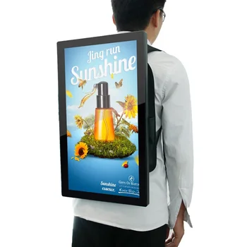 цена по прейскуранту завода-изготовителя 22-дюймовый ЖК-дисплей для рюкзака, цифровые вывески и дисплеи, рекламный экран, портативный перезаряжаемый рюкзак для рекламы