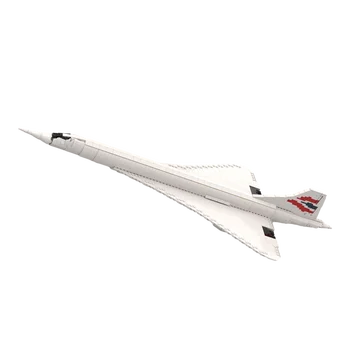 Кирпичи сверхзвукового авиалайнера Gobricks MOC Concorde Строительные блоки модели самолета Concord, игрушки для самолетов Франции в подарок на Рождество