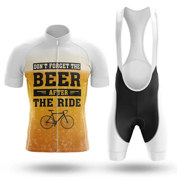 Летний мужской комплект из джерси с коротким рукавом в стиле ретро белого пива, экологичная одежда для шоссейных велосипедов MTB, велосипедная одежда