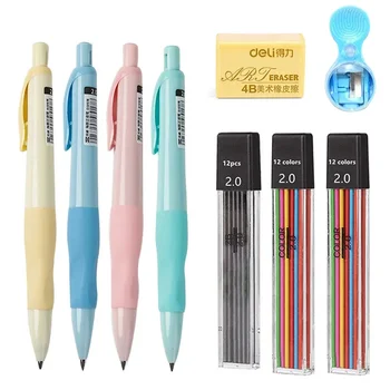 набор механических карандашей 2 мм, плотницкий чертежный карандаш 2,0 мм для художественного рисования, письменная конструкция с заправкой, ластиком, точилкой